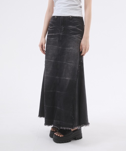 BALENCIAGA デニムマキシスカート ブラック 大人気 数量限定 BALENCIAGA デニムマキシスカート ブラック 大人気 数量限定