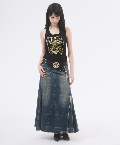 d.i.a.（ダイヤ）の「ウォッシュデニムマキシスカート（デニムスカート・レディース・ブラック/ブルー・SMALL）」の18枚目の写真