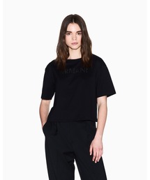 ARMANI EXCHANGE（アルマーニエクスチェンジ）の「【A|X アルマーニ エクスチェンジ】AXロゴ クロップド 半袖クルーネックTシャツ/CROPPED（Tシャツ/カットソー）」