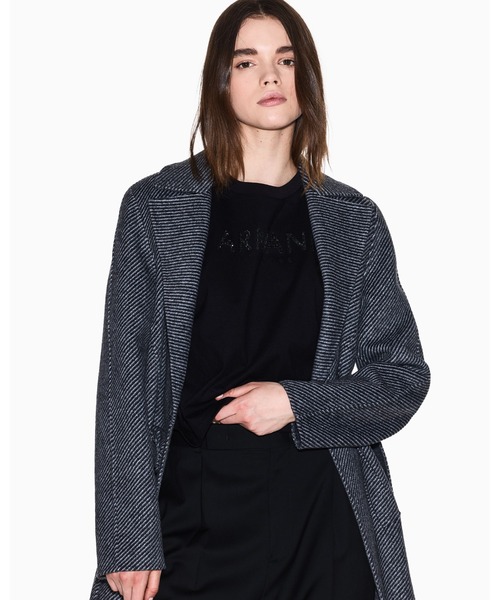 ARMANI EXCHANGE（アルマーニエクスチェンジ）の「【A|X アルマーニ エクスチェンジ】AXロゴ クロップド 半袖クルーネックTシャツ/CROPPED（Tシャツ/カットソー・レディース・ホワイト/ブラック/ベージュ・X-SMALL/X-LARGE/SMALL/MEDIUM/LARGE）」の7枚目の写真