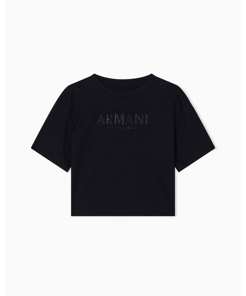 ARMANI EXCHANGE（アルマーニエクスチェンジ）の「【A|X アルマーニ エクスチェンジ】AXロゴ クロップド 半袖クルーネックTシャツ/CROPPED（Tシャツ/カットソー・レディース・ホワイト/ブラック/ベージュ・X-SMALL/X-LARGE/SMALL/MEDIUM/LARGE）」の9枚目の写真