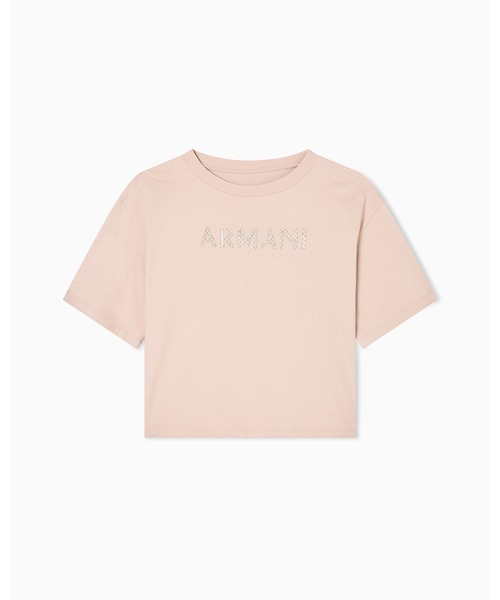 ARMANI EXCHANGE（アルマーニエクスチェンジ）の「【A|X アルマーニ エクスチェンジ】AXロゴ クロップド 半袖クルーネックTシャツ/CROPPED（Tシャツ/カットソー・レディース・ホワイト/ブラック/ベージュ・X-SMALL/X-LARGE/SMALL/MEDIUM/LARGE）」の5枚目の写真
