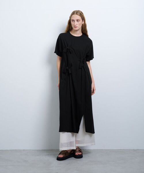 LANVIN en Bleu(ランバンオンブルー)の「ノットリボンカットソーワンピース(ワンピース・レディース・ブルー/オフホワイト/ブラック・38)」の16枚目の写真
