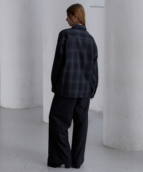 CLEL(クレイル)の「【CLEL】TR Herringbone Check Shirt & Tie/TRヘリンボーンチェックシャツ&ネクタイ(シャツ/ブラウス・メンズ・ネイビー系1/グレー系1/ブラック系1・L/M/S/XS)」の9枚目の写真