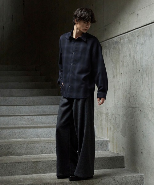 CLEL(クレイル)の「【CLEL】TR Herringbone Check Shirt & Tie/TRヘリンボーンチェックシャツ&ネクタイ(シャツ/ブラウス・メンズ・ネイビー系1/グレー系1/ブラック系1・L/M/S/XS)」の17枚目の写真