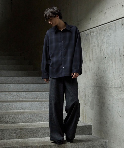 CLEL(クレイル)の「【CLEL】TR Herringbone Check Shirt & Tie/TRヘリンボーンチェックシャツ&ネクタイ(シャツ/ブラウス・メンズ・ネイビー系1/グレー系1/ブラック系1・L/M/S/XS)」の18枚目の写真