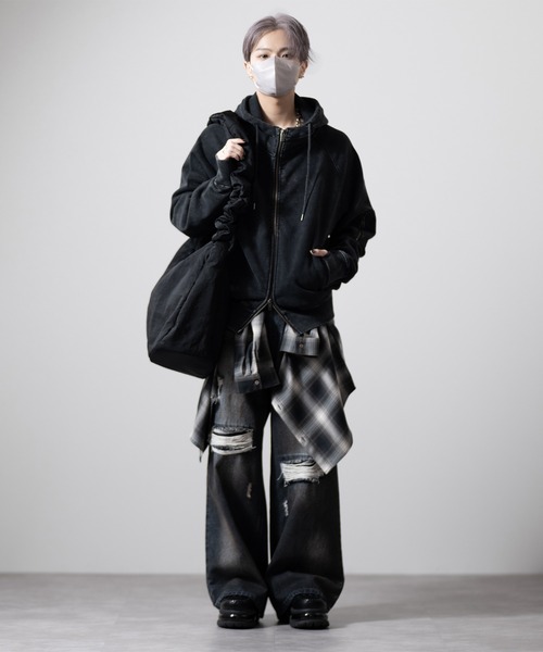 CLEL(クレイル)の「【CLEL】TR Herringbone Check Shirt & Tie/TRヘリンボーンチェックシャツ&ネクタイ(シャツ/ブラウス・メンズ・ネイビー系1/グレー系1/ブラック系1・L/M/S/XS)」の20枚目の写真