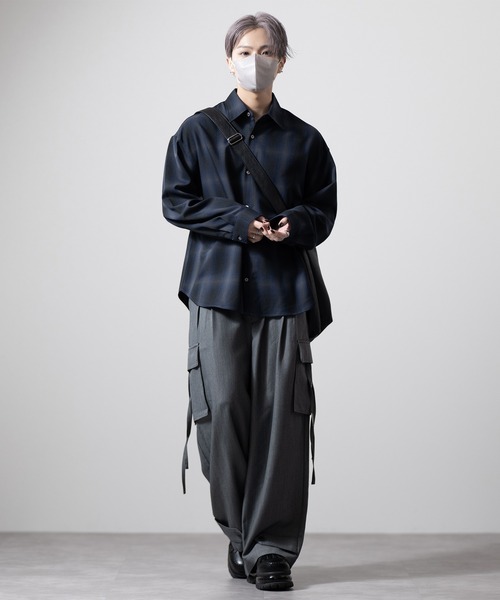 CLEL(クレイル)の「【CLEL】TR Herringbone Check Shirt & Tie/TRヘリンボーンチェックシャツ&ネクタイ(シャツ/ブラウス・メンズ・ネイビー系1/グレー系1/ブラック系1・L/M/S/XS)」の22枚目の写真