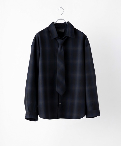 CLEL】TR Herringbone Check Shirt & Tie/TRヘリンボーンチェック