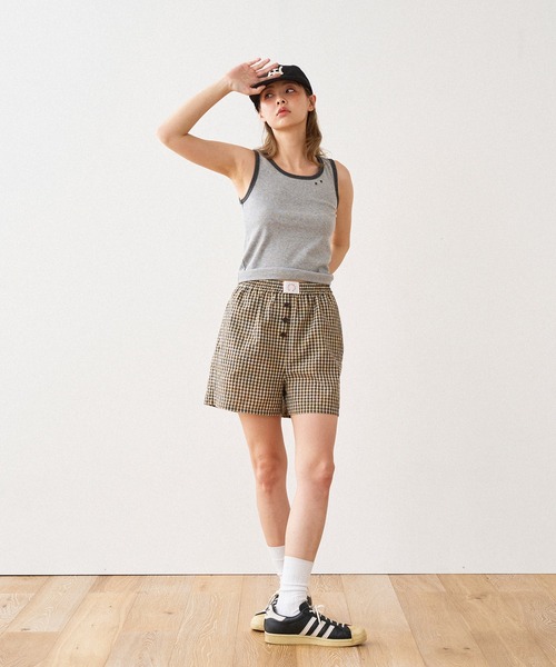 WISH FOR EVER(ウィッシュフォーエバー)の「BICOLOR LIB TANK TOP / バイカラーリブタンクトップ(タンクトップ・レディース・オフホワイト/グレー/ネイビー・MEDIUM/SMALL)」の17枚目の写真