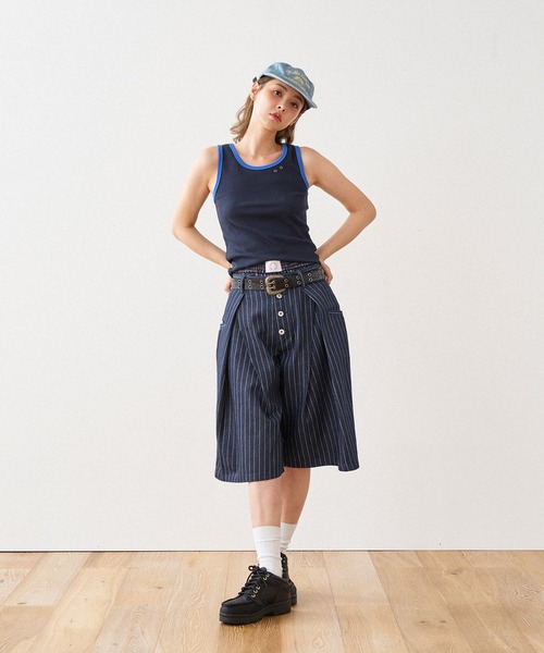 WISH FOR EVER(ウィッシュフォーエバー)の「BICOLOR LIB TANK TOP / バイカラーリブタンクトップ(タンクトップ・レディース・オフホワイト/グレー/ネイビー・MEDIUM/SMALL)」の10枚目の写真