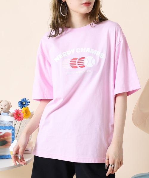 NERDY(ノルディ)の「チャンプ S/S Tシャツ(Tシャツ/カットソー・レディース・ホワイト/ピンク/クリーム・S/L/M)」の13枚目の写真