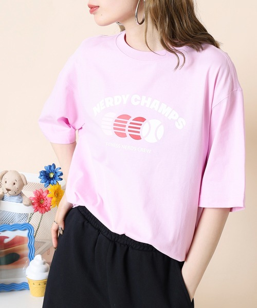 NERDY(ノルディ)の「チャンプ S/S Tシャツ(Tシャツ/カットソー・レディース・ホワイト/ピンク/クリーム・S/L/M)」の9枚目の写真