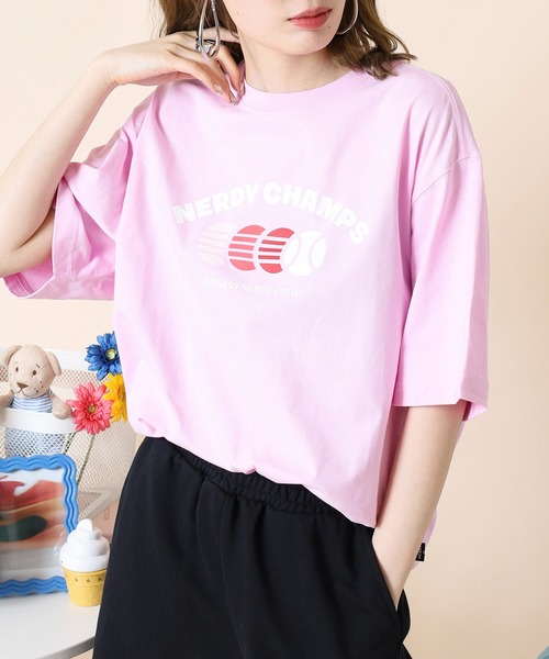 NERDY(ノルディ)の「チャンプ S/S Tシャツ(Tシャツ/カットソー・レディース・ホワイト/ピンク/クリーム・S/L/M)」の10枚目の写真