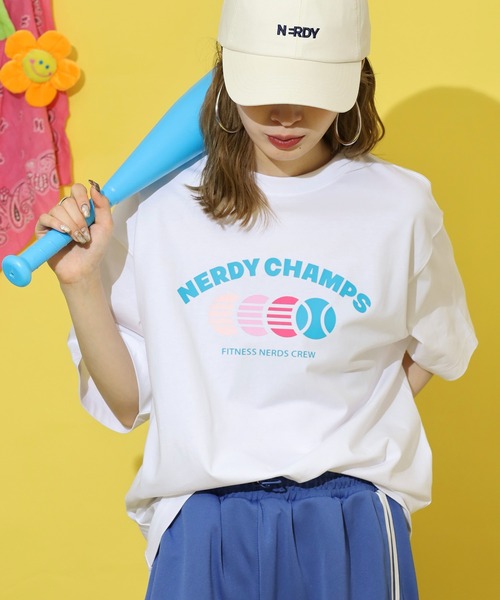 NERDY(ノルディ)の「チャンプ S/S Tシャツ(Tシャツ/カットソー・レディース・ホワイト/ピンク/クリーム・S/L/M)」の4枚目の写真