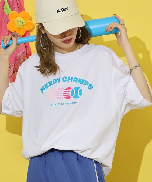 NERDY(ノルディ)の「チャンプ S/S Tシャツ(Tシャツ/カットソー・レディース・ホワイト/ピンク/クリーム・S/L/M)」の6枚目の写真