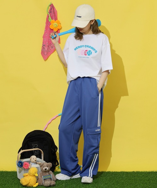 NERDY(ノルディ)の「チャンプ S/S Tシャツ(Tシャツ/カットソー・レディース・ホワイト/ピンク/クリーム・S/L/M)」の8枚目の写真