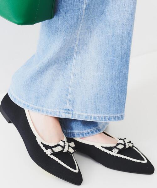 UNTITLED（アンタイトル）の「【洗える！快適！】リサイクルニットリボンパンプス（パンプス・レディース・ブラック系4・25/35/45）」の2枚目の写真