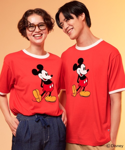 Disney(ディズニー)の「Mickey/Arnold Palmer/シェア フロッキーTシャツ(Tシャツ/カットソー・レディース・ホワイト/レッド・L/M/S/XS/LL)」の2枚目の写真