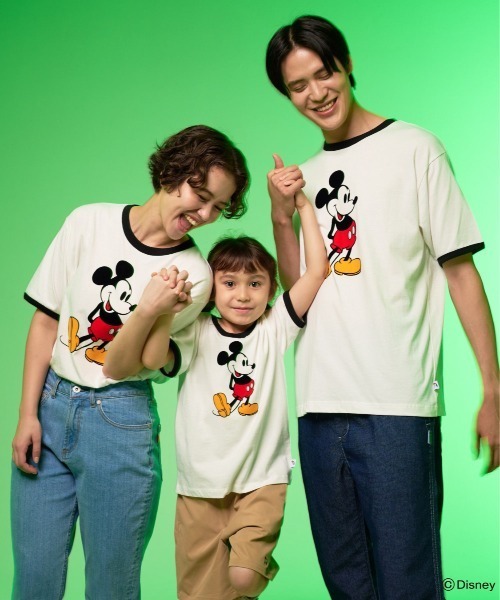 Disney(ディズニー)の「Mickey/Arnold Palmer/シェア フロッキーTシャツ(Tシャツ/カットソー・レディース・ホワイト/レッド・L/M/S/XS/LL)」の1枚目の写真