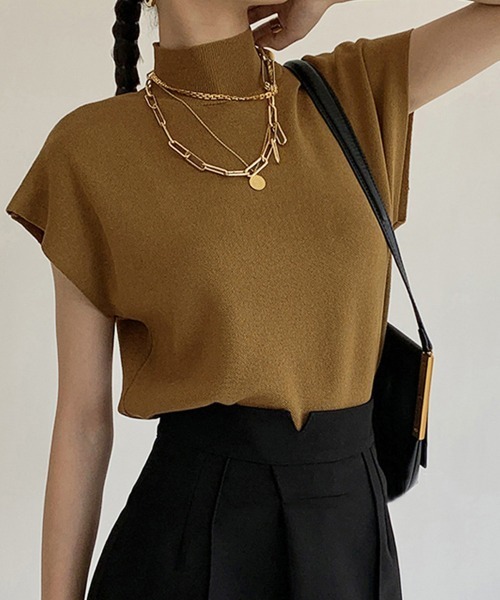 Miniministore(ミニミニストア)の「サマーニット トップス レディース(ニット/セーター・レディース・ブラック/カーキ/ピンク/ワインレッド/ベージュ/ロイヤルブルー/キャメル・FREE)」の5枚目の写真