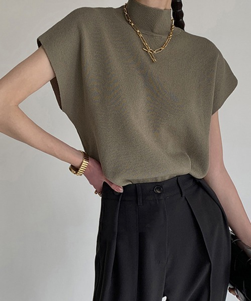Miniministore(ミニミニストア)の「サマーニット トップス レディース(ニット/セーター・レディース・ブラック/カーキ/ピンク/ワインレッド/ベージュ/ロイヤルブルー/キャメル・FREE)」の1枚目の写真