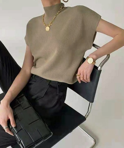 Miniministore(ミニミニストア)の「サマーニット トップス レディース(ニット/セーター・レディース・ブラック/カーキ/ピンク/ワインレッド/ベージュ/ロイヤルブルー/キャメル・FREE)」の10枚目の写真
