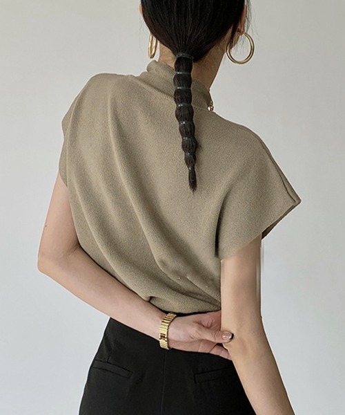 Miniministore(ミニミニストア)の「サマーニット トップス レディース(ニット/セーター・レディース・ブラック/カーキ/ピンク/ワインレッド/ベージュ/ロイヤルブルー/キャメル・FREE)」の11枚目の写真