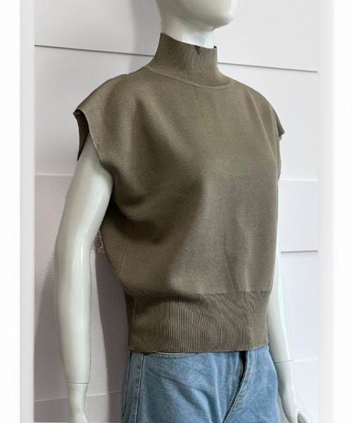 Miniministore(ミニミニストア)の「サマーニット トップス レディース(ニット/セーター・レディース・ブラック/カーキ/ピンク/ワインレッド/ベージュ/ロイヤルブルー/キャメル・FREE)」の18枚目の写真