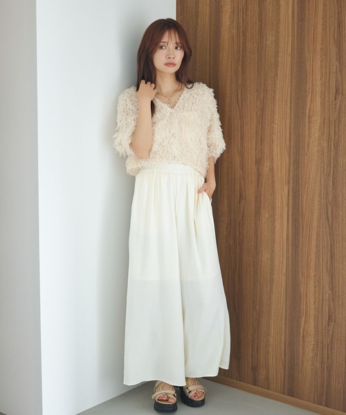 mysty woman（ミスティウーマン）の「フラッフィーカーディガン 581397（カーディガン/ボレロ・レディース・ブラック/アイボリー/ライトピンク/ライトグレー・FREE）」の22枚目の写真