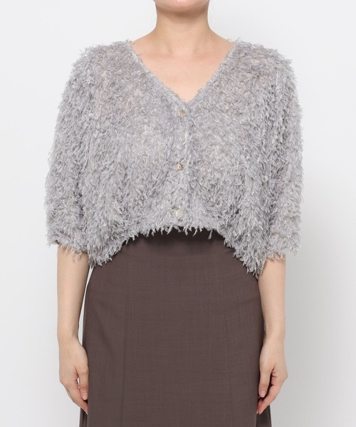 mysty woman（ミスティウーマン）の「フラッフィーカーディガン 581397（カーディガン/ボレロ・レディース・ブラック/アイボリー/ライトピンク/ライトグレー・FREE）」の17枚目の写真