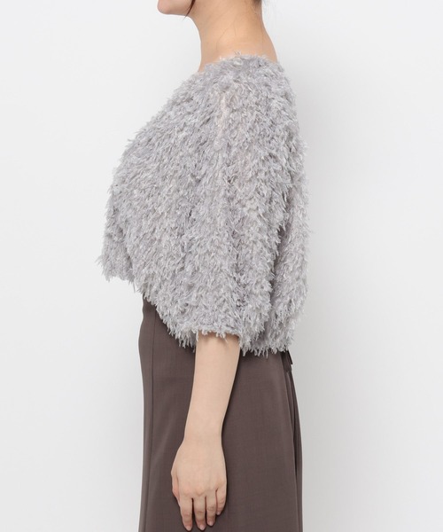 mysty woman（ミスティウーマン）の「フラッフィーカーディガン 581397（カーディガン/ボレロ・レディース・ブラック/アイボリー/ライトピンク/ライトグレー・FREE）」の16枚目の写真