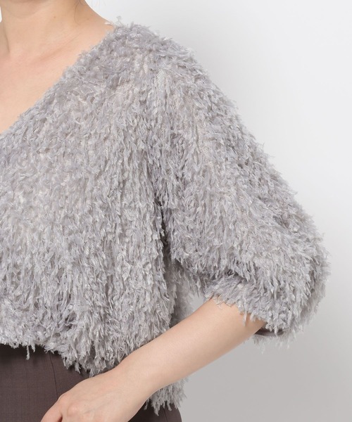 mysty woman（ミスティウーマン）の「フラッフィーカーディガン 581397（カーディガン/ボレロ・レディース・ブラック/アイボリー/ライトピンク/ライトグレー・FREE）」の13枚目の写真