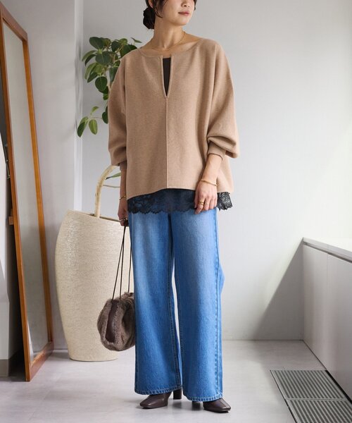 RIVE DROITE（リヴドロワ）の「【シーズンムードを高める】フェイクファードローストリングバッグ（ハンドバッグ・レディース・ダークブラウン/キャメル・FREE）」の6枚目の写真