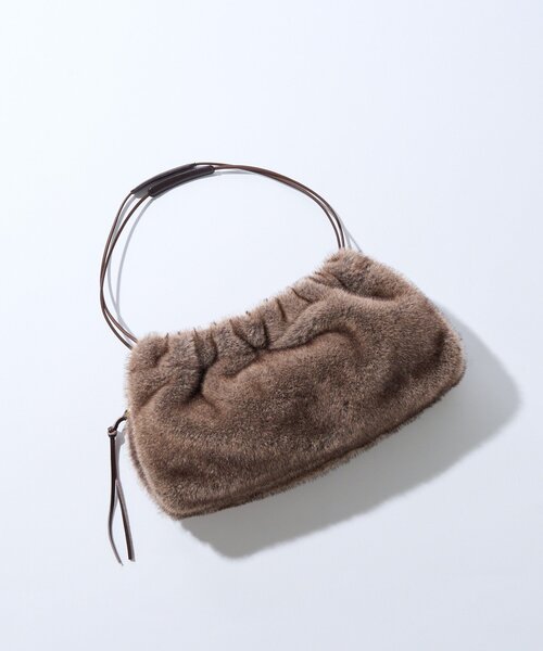 RIVE DROITE（リヴドロワ）の「【シーズンムードを高める】フェイクファードローストリングバッグ（ハンドバッグ・レディース・ダークブラウン/キャメル・FREE）」の14枚目の写真