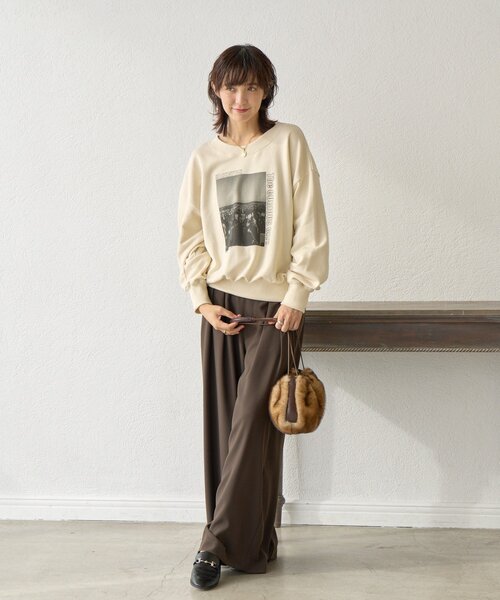 RIVE DROITE（リヴドロワ）の「【シーズンムードを高める】フェイクファードローストリングバッグ（ハンドバッグ・レディース・ダークブラウン/キャメル・FREE）」の19枚目の写真