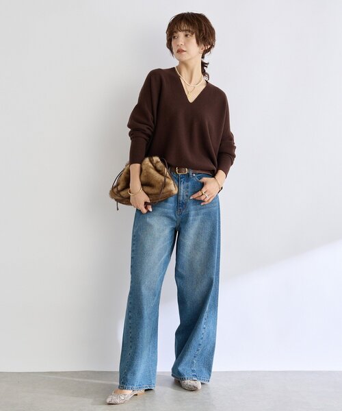 RIVE DROITE（リヴドロワ）の「【シーズンムードを高める】フェイクファードローストリングバッグ（ハンドバッグ・レディース・ダークブラウン/キャメル・FREE）」の20枚目の写真