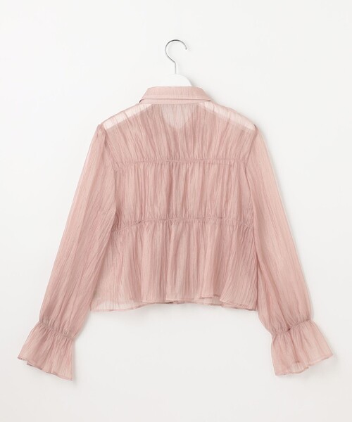 Feroux(フェルゥ)の「【洗える】シャーリング シアーシャツ(シャツ/ブラウス・レディース・ピンク系/アイボリー系/ライトグリーン系・F)」の15枚目の写真