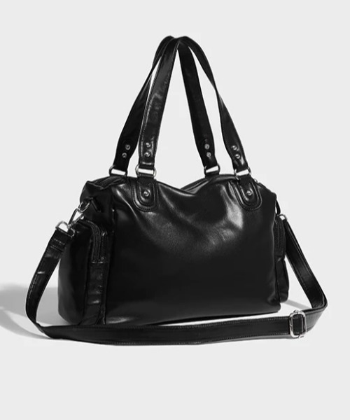 CELENA BEATS（セレナビーツ）の「多機能ポケット PU ショルダー ボストン バック（ショルダーバッグ・レディース・ブラック・FREE）」の11枚目の写真