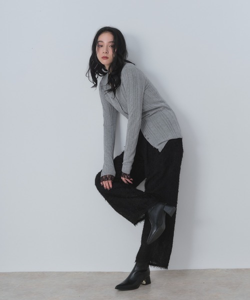 Shelly island（シェリーアイランド）の「ジャガードイージーパンツ（その他パンツ・レディース・ブラック/ホワイト・FREE）」の10枚目の写真