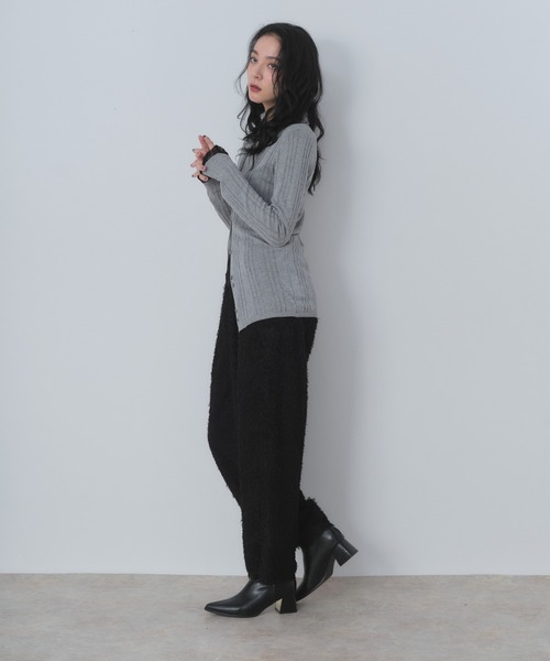 Shelly island（シェリーアイランド）の「ジャガードイージーパンツ（その他パンツ・レディース・ブラック/ホワイト・FREE）」の11枚目の写真