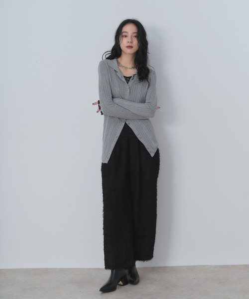 Shelly island（シェリーアイランド）の「ジャガードイージーパンツ（その他パンツ・レディース・ブラック/ホワイト・FREE）」の13枚目の写真