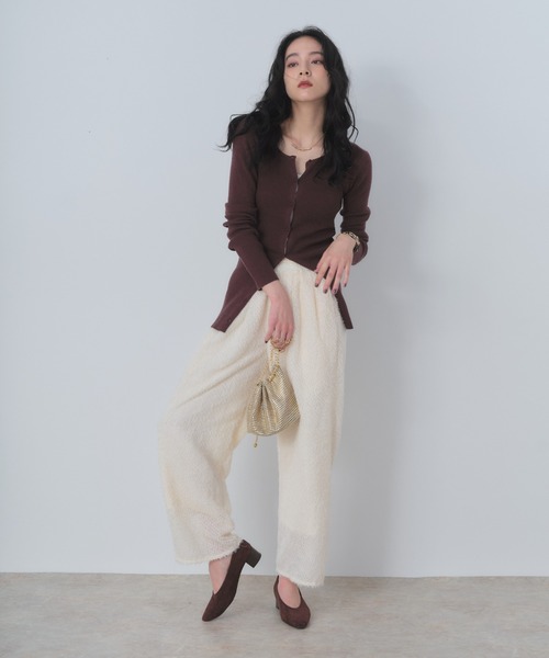 Shelly island（シェリーアイランド）の「ジャガードイージーパンツ（その他パンツ・レディース・ブラック/ホワイト・FREE）」の3枚目の写真