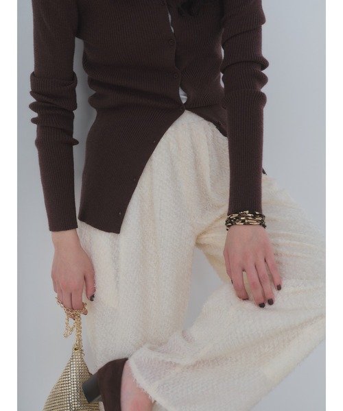 Shelly island（シェリーアイランド）の「ジャガードイージーパンツ（その他パンツ・レディース・ブラック/ホワイト・FREE）」の9枚目の写真