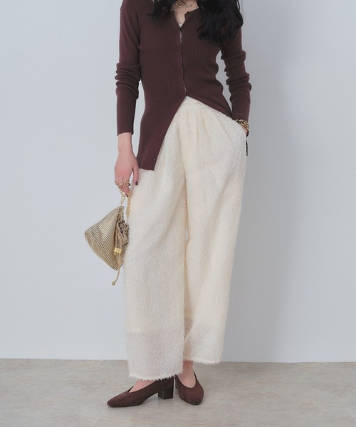 Shelly island（シェリーアイランド）の「ジャガードイージーパンツ（その他パンツ・レディース・ブラック/ホワイト・FREE）」の7枚目の写真