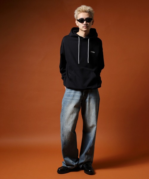 NERDY（ノルディ）の「ブレンクロゴフーディー（パーカー・メンズ・ネイビー/ブラック/グレー・M/LL/L/S/SS）」の12枚目の写真