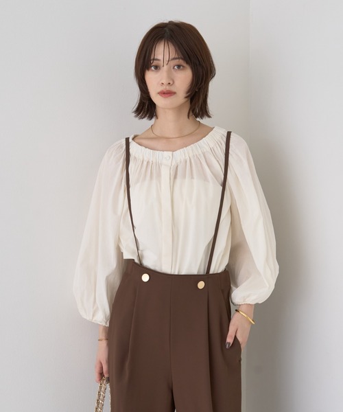 Rouge vif(ルージュヴィフ)の「ローンオフショルブラウス(シャツ/ブラウス・レディース・オフホワイト/ブラック・フリー)」の7枚目の写真