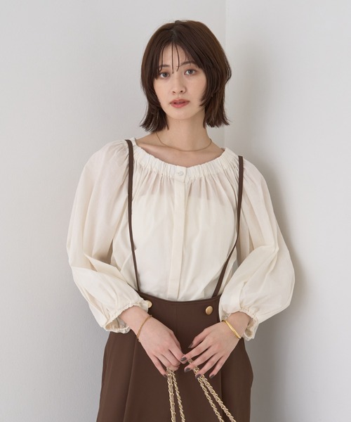 Rouge vif(ルージュヴィフ)の「ローンオフショルブラウス(シャツ/ブラウス・レディース・オフホワイト/ブラック・フリー)」の9枚目の写真