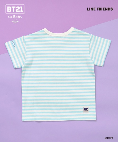 KP（ケーピー）の「【BT21】アップリケボーダー半袖Tシャツ（Tシャツ/カットソー・キッズ・オレンジ/イエロー/エメラルド/ブルー/サックスブルー/パープル/ミント・90cm/80ｃｍ）」の12枚目の写真