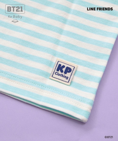 KP（ケーピー）の「【BT21】アップリケボーダー半袖Tシャツ（Tシャツ/カットソー・キッズ・オレンジ/イエロー/エメラルド/ブルー/サックスブルー/パープル/ミント・90cm/80ｃｍ）」の15枚目の写真